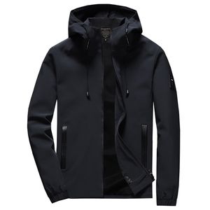 Brand Jacket Men Zipper Winter Spring Autumn Casual Solid Hooded Jackets Men's Outwear Slim Fit High Quality M-8XL 210820