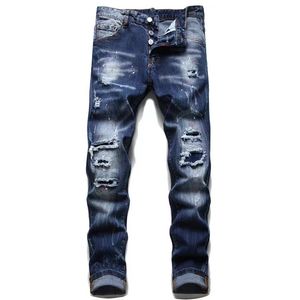 Brand Jeans Man Jeans graphiques pour hommes Black Femme Blue Blue Pant européen Pocket Europe Classic Grey Jean Grady Hip-Hop Ripped Pantal