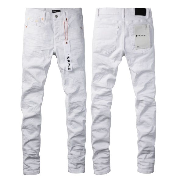 Jeans Jeans Mens delgada Skinny Solid White Denim Pants Streetwear