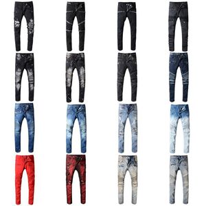 Jeans de marca Rock Renaissance Estados Unidos Street Style Boys Hole Bordado Jean Diseñador Hombres Mujeres Moda Size28-42