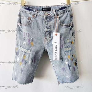 Brand Jeans Shorts Designer Mens Purple Jeans Shorts Hip Hop Hop Casual Short Knee Lenght Vêtements Shorts de haute qualité Denim Pantalon Polor Purple Jeans court DB5C