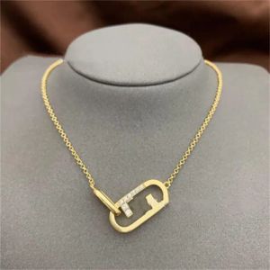 marque bijoux mode or diamant pendentif collier hommes classique lien chaîne colliers marque de mode lettre F bijoux accessoires 2305312BF