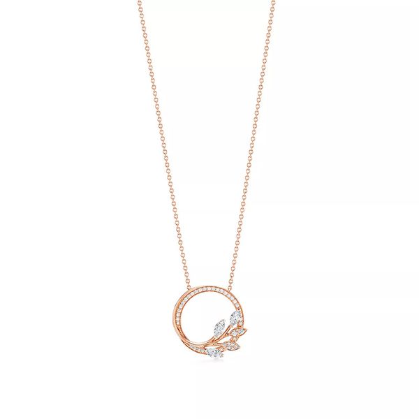 Colliers de bijoux de marque Pendants Diamond Vine Circle Pendante Collier Pending in 18K Rose Gold Best Jewelry Women Birthday Holiday