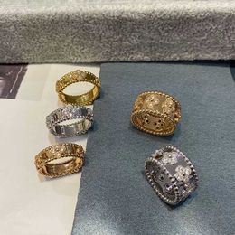 Merk sieraden originele hoge versie van caleidoscoop ring voor vrouwen puur verzilverd met 18k rosé goud licht luxe niche high-end ontwerp