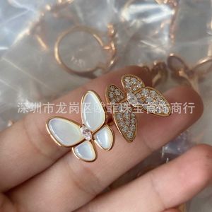 Merk sieraden originele v-gold butterfly witte fritillaria open ring met bekwaam en stijl goede kwaliteit