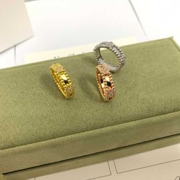 Merk sieraden originele van pai editie smalle caleidoscoop armband klein ontwerp hoog sense diamant ring rose goud