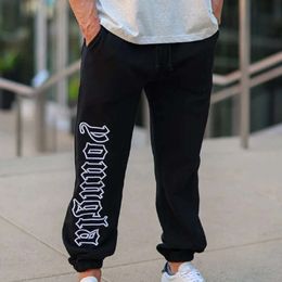 Pantalon de Jogging de marque Fiess, pantalon de sport américain décontracté pour hommes, taille moyenne, avec cordon de serrage