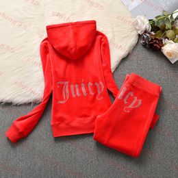 Marque Juicy Tracksuis Creonner Shirt Tracksuis Tracksuis Womens Tracksuit Femmes Suit court Velvet Juicy Two Piece Sportswear Pullover Sweat Sweat Casual Wear Jogging 913