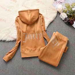 Marca Juicy Track Situits Designer Shutk Situit Sitruit Trait Trait Traje corto de Velvet Juicy Two Piece Sportswear Capkie Set Casual Wear JO 891