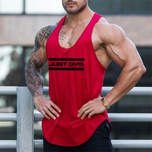 Merk Just Gym Kleding Fitness Mens Stringer Tank Top Mesh Ademend Bodybuilding Tanktop Muscle Singlet Sport Mouwloos Vest 210421