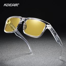 Marque KDEAM mode hommes polarisés Nigh Sight lunettes de soleil classique carré 3D Designer pêche en plein air conduite nuances UV400 240127