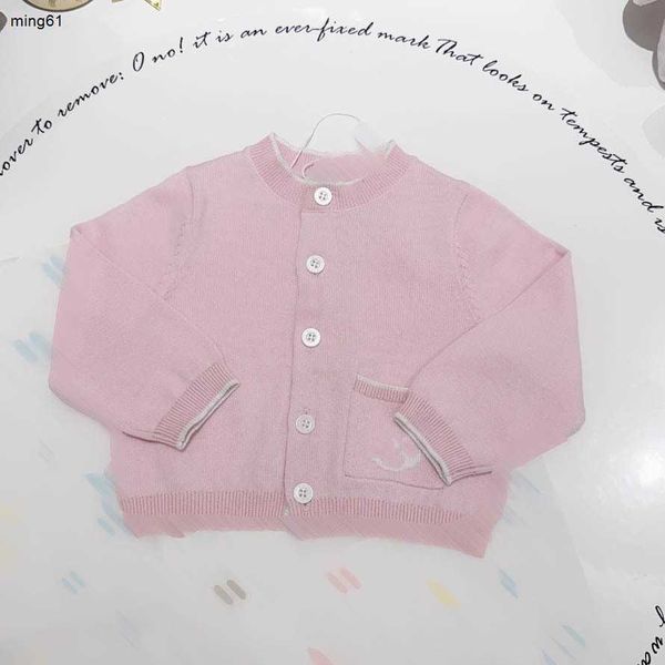 Cárdigan de marca para niños, suéter rosa encantador para bebé, talla 73-150, jersey de manga larga para niño, chaqueta infantil de punto Dec20