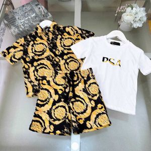 Merk kids merkkleding driedelige baby trainingspakken Maat 90-150 CM jongens shirt Brief afdrukken T-shirt en shorts 24Mar