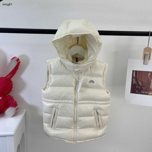 Marque enfants vers le bas gilet de haute qualité gilet à capuche pour garçons filles duvet d'oie bébé vêtements d'extérieur taille 110-160 CM automne chaleur sans manches veste Sep15