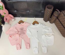 Tute per bambini di marca Body per neonati con stampa modello orso bambola Taglia 52-80 designer neonato Cappello e sciarpa da cartone animato Dec20