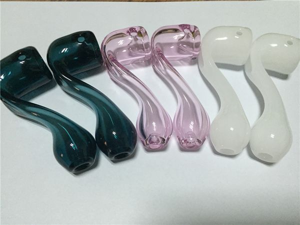 Labs Labs PINK White Quality sherlock pipe Tubos de vidrio de mano Cuchara para fumar Pipas para tabaco y hierbas envío gratis