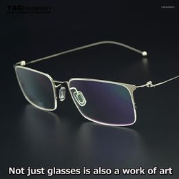 Merk nieuwste bril frame Men ultradunne ultralicht titanium creatieve designer bril Computer Myopia bril fashion zonnebril frames