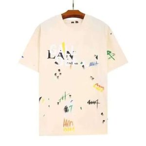 Merk LAVINES SHIRTER Designer Hoogwaardige 2023 Nieuwe mooie kleding Summer Fashion Lavinss Speckled Letter Print en casual lavines met korte mouwen overhoofd 3564