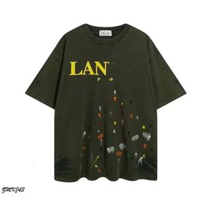 Brand Lavines Shirt Designer High Quality 2023 Nouveaux vêtements Nice Clothing Summer Lavins Speckled Letter Imprimé et Casual Short Sleeve La 7220