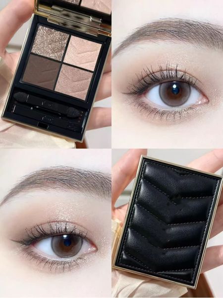 Brand Leather 4 Color Eyeshadow Palette Luxury Girl Eye Beauty Beauty Cosmetics 2G Palette de pops exaggereyes La déesse dorée plus grande œil plus brillant