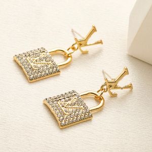 Boucles d'oreilles pendantes avec lettres de marque, bijoux de styliste, pendentif, accessoires de luxe pour femmes, cadeau de fête de mariage