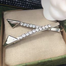 Pinces à cheveux avec lettres de marque pour femme, épingles à cheveux brillantes en strass, Barrettes BB, bijoux de styliste, accessoires pour cheveux