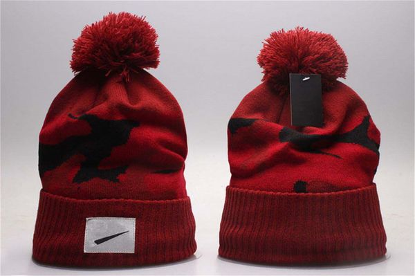 Carta de marca NK beanie Cap hombres mujeres diseñador sombreros de cubo Nueva moda mujer señoras cálido invierno gorro grande de piel sintética Pom Bobble Hat al aire libre K-15