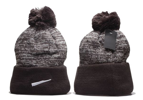 Carta de marca NK beanie Cap hombres mujeres diseñador sombreros de cubo Nueva moda mujer señoras cálido invierno gorro grande piel sintética Pom Bobble Hat al aire libre K-5