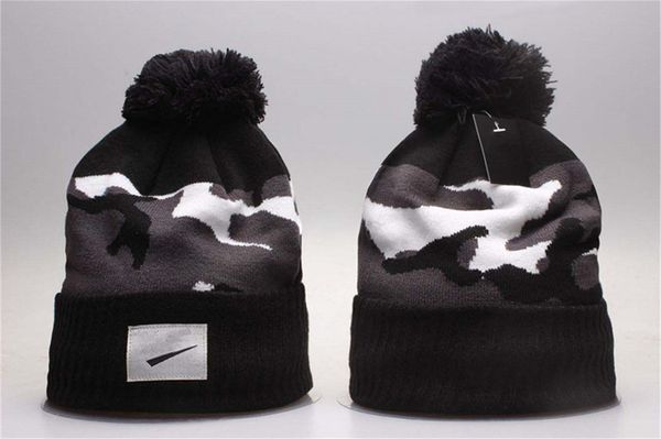 Carta de marca NK beanie Cap hombres mujeres diseñador sombreros de cubo Nueva moda mujer señoras cálido invierno gorro grande de piel sintética Pom Bobble Hat al aire libre K-16