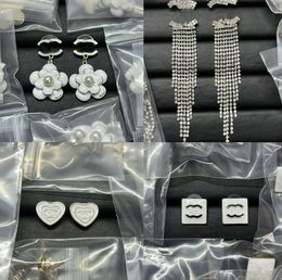 Marque de marques d'oreilles étalons de luxe femme titane en acier et boucles d'oreille en métal matériaux filles de mariage cadeaux bijoux accessoires