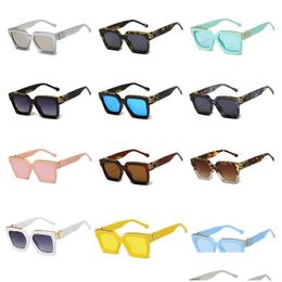 Lunettes de soleil de marque avec strass simples et logo pour hommes et femmes, UV400, activités de plein air, Mticolor, livraison directe en option