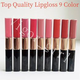 Merk Lipgloss voor meisjes 9 kleuren Le Rouge Duo Ultra Tenue Duo Levres Longue Tenue Vloeibare Lip Kleur Dual Effect Lipstick voor Vrouwen Hoge kwaliteit Langdurige Lip Cosmetische