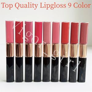 Brillo de labios de marca para niña 9 colores Le Rouge Duo Ultra Tenue Duo Levres Longue Tenue Liquid Lip Color Lápiz labial de doble efecto para mujeres Cosmético labial de alta calidad y larga duración