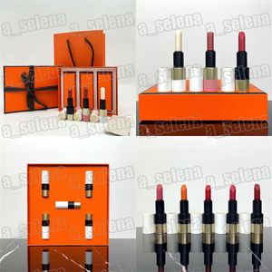 Marca Mini Lip Makeup Matte Lipstick Set 3pcs 5pcs Nature Rouge A Levres Mat Lipsticks Kit 1.5g con bolsa de regalo naranja