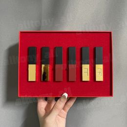 Juego de maquillaje de labios de marca, lápiz labial mate, 6 colores, cosmético de labios 1#9#1966#21#12#23#6 uds./kit con bolsa de regalo