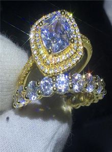 Brand Lovers Engagement Ring Set Yellow Gold rempli 925 Bands de mariage en argent Anneaux pour femmes hommes 3CT 5A Zircon CZ Jewelry6934195