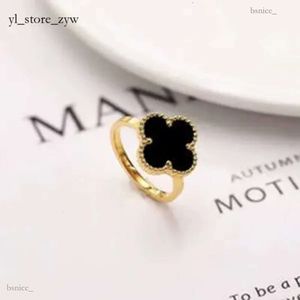 Marca de lujo Diseñador de trébol Anillo chino 18 k Oro Verde Blanco Rojo Negro Piedra Encanto Diamante Emoción Clavo Dedo Anillo de compromiso Joyería 8763