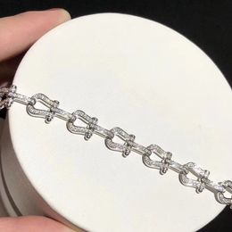 Merk Luxe Hoefijzer Designer Charm Armbanden Womens S925 Sterling Zilveren Steen Bling Diamond Crystal Elengant Bangle Armband Sieraden