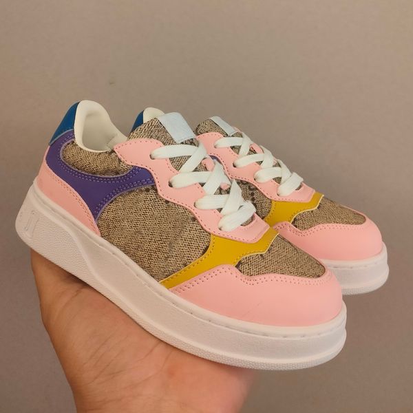 Marque Luxury Kids Chaussures Toddler Fashion Fashion Sneakers filles garçons Chaussures de course Chaussures bébé Trainers Gris Salt Purple Black Kid Youth Athletic 26-35