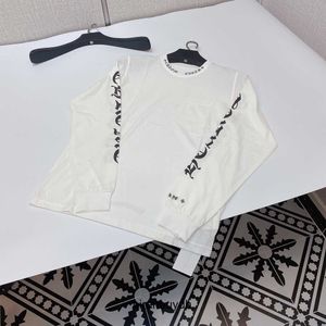 Merk luxe heren t-shirts ontwikkeling gif halslijn sanskriet geprinte katoen met lange mouwen t-shirt cross heart mannen en vrouwen