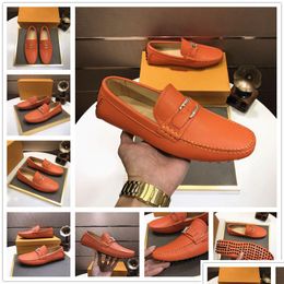 Marque de luxe hommes chaussure en cuir décontracté respirant Designer mocassins chaussures véritables mocassins souples conduite été livraison directe Dhreo