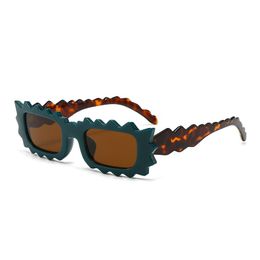 Gafas de sol de lujo de marca para hombre, gafas de sol de diseñador para mujer, gafas de sol cuadradas de dopamina, gafas de sol irregulares Y2K Spice Girl, gafas de protección UV 6159 verde tawny