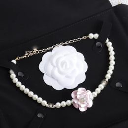 merk luxe zoete bloemen designer hanger kettingen schattig roze parelmoer geometrie 18k goud elegante ketting oorbellen sieraden verjaardag Valentijnsdag cadeau