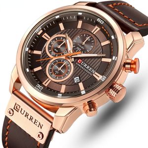 Marque de luxe montre hommes en cuir montres de sport hommes armée militaire Quartz montre-bracelet chronographe mâle horloge Relogio Masculino Reloj