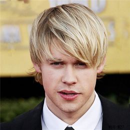 11 pouces hommes perruque synthétique blond clair Perruques de cheveux humains Simulation perruques de cheveux humains WIG-M27
