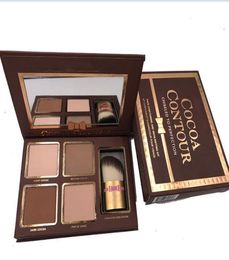 merkmake-up COCOA Contour Kit 4 kleuren Bronzers Markeerstiften Poederpalet Naakt Kleur Shimmer Stick Cosmetica Chocolade Ogen8062336