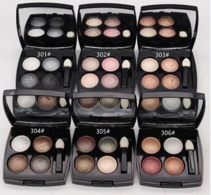 Merk make -up oogschaduw 4 kleuren matte glans natuurlijke waterdichte oogschaduw schaduwen palet met borstel 6 stijlen gratis snel schip