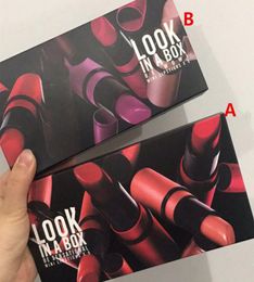 Merk make -up lippenstiftset look in een doos mini lipstick set 5pcsset matte 2 -stijl hoogwaardige DHL 2625584