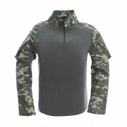Marque Mâle Camoue T-shirts Armée Combat Tactique T-shirt Militaire Hommes Lg Manches T-Shirt Chasse T-shirts B8iR #