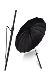 Brand Men Long Manche Samurai Umbrella élégant noir japonais ninja sword katana grand parapluie du vent8652347
